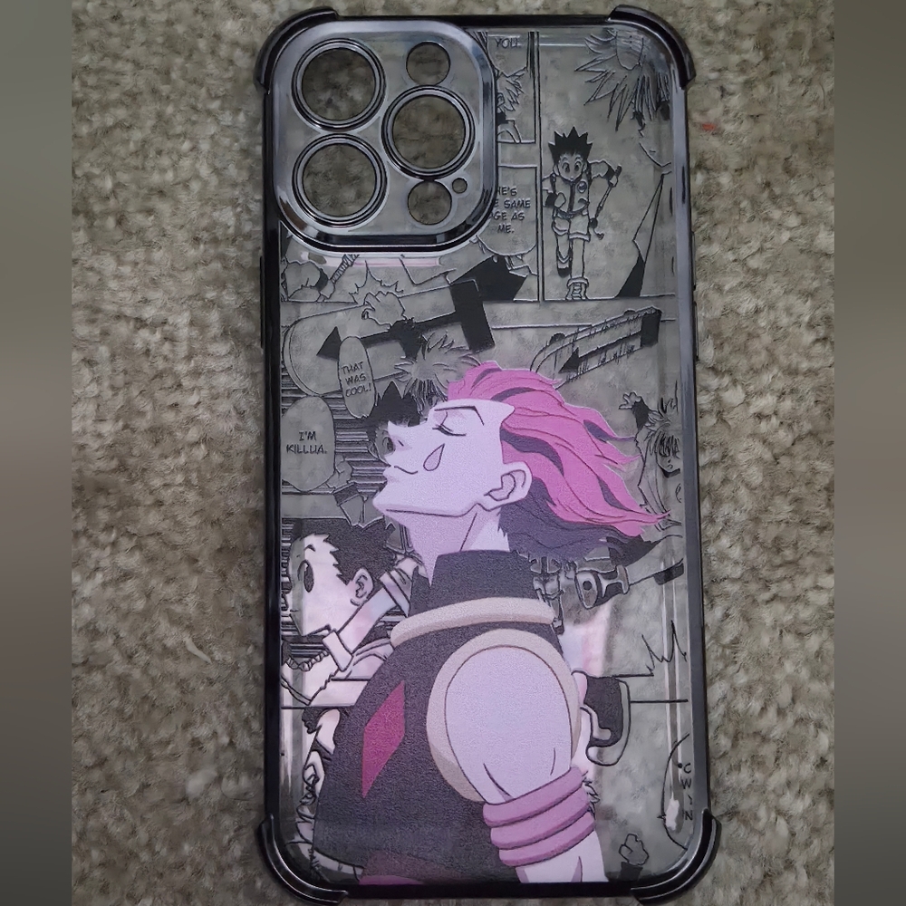 Anime Character Phone Case - Black and Pink